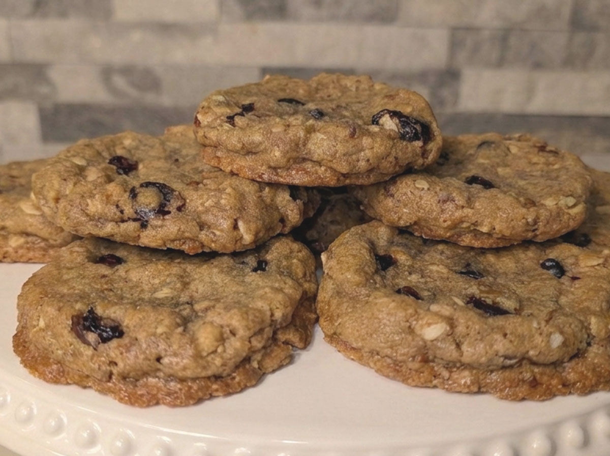 Oatmeal Cranberry Pecan Sourdough Cookies